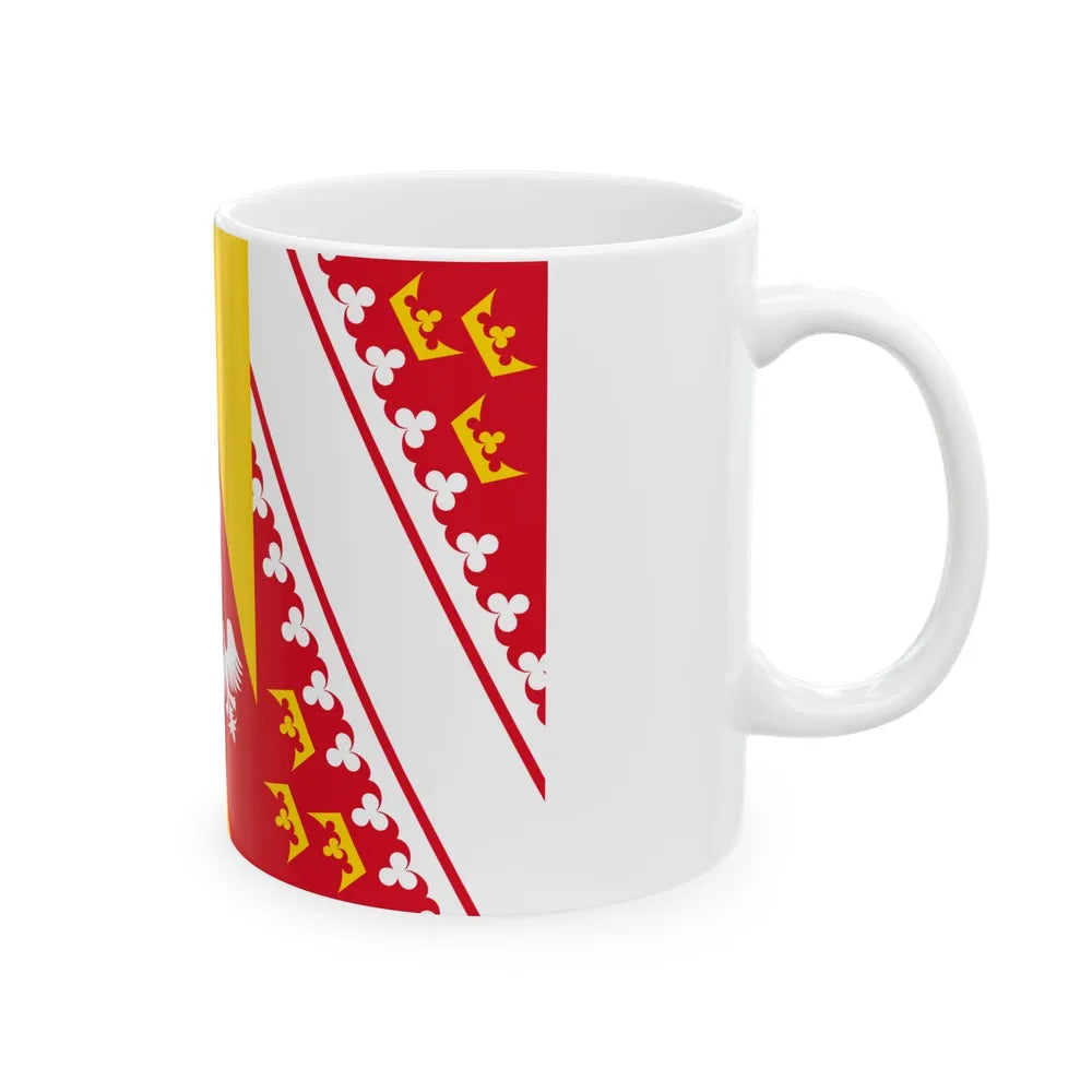 Flag of Grand Est France 2 - White Coffee Mug-Go Mug Yourself