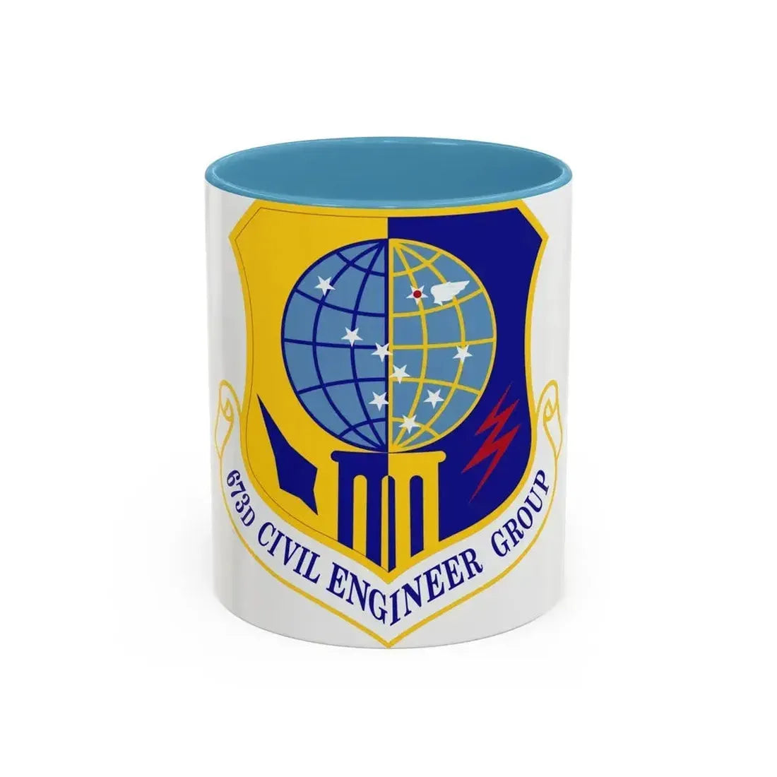 673d Civil Engineer Group (U.S. Air Force) Accent Coffee Mug 11oz Light Blue - Go Mug Yourself