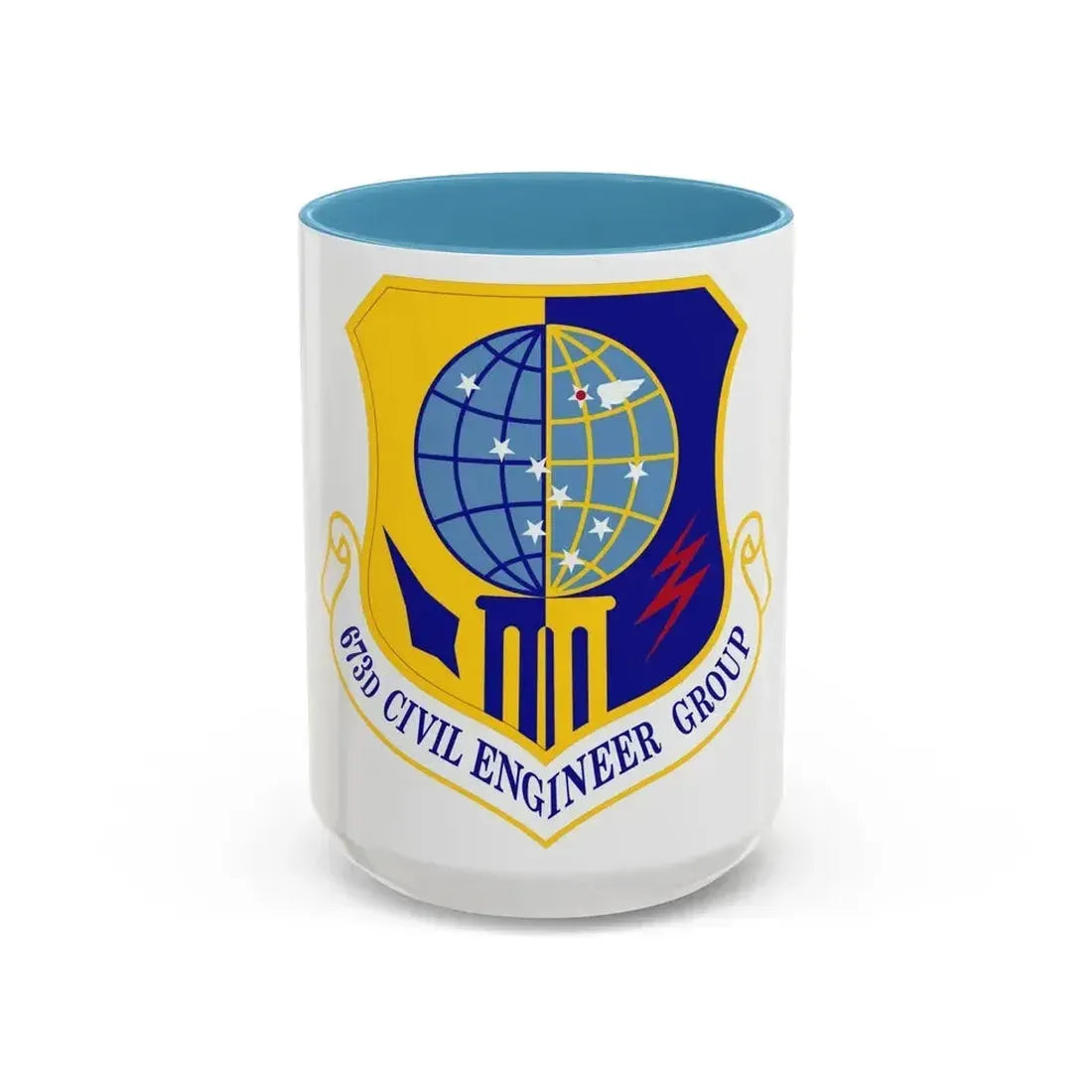 673d Civil Engineer Group (U.S. Air Force) Accent Coffee Mug 15oz Light Blue - Go Mug Yourself