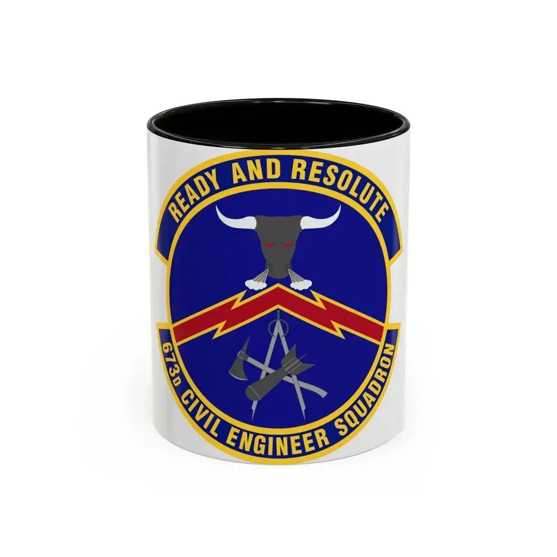 673d Civil Engineer Squadron (U.S. Air Force) Accent Coffee Mug 11oz Black - Go Mug Yourself