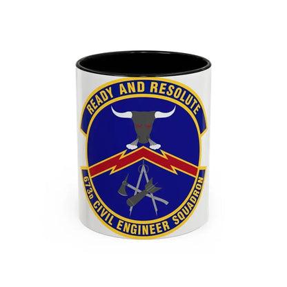 673d Civil Engineer Squadron (U.S. Air Force) Accent Coffee Mug 11oz Black - Go Mug Yourself