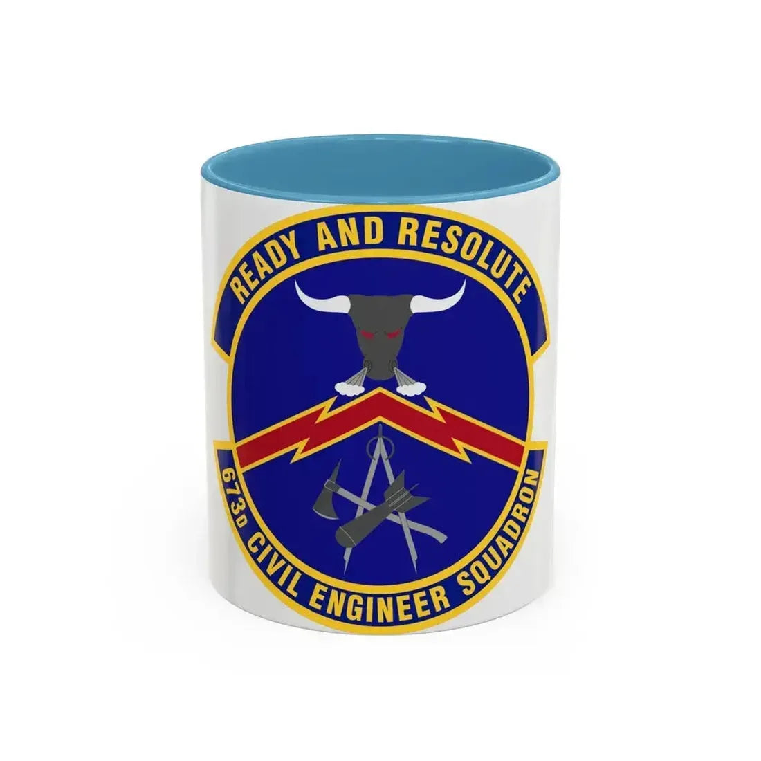 673d Civil Engineer Squadron (U.S. Air Force) Accent Coffee Mug 11oz Light Blue - Go Mug Yourself