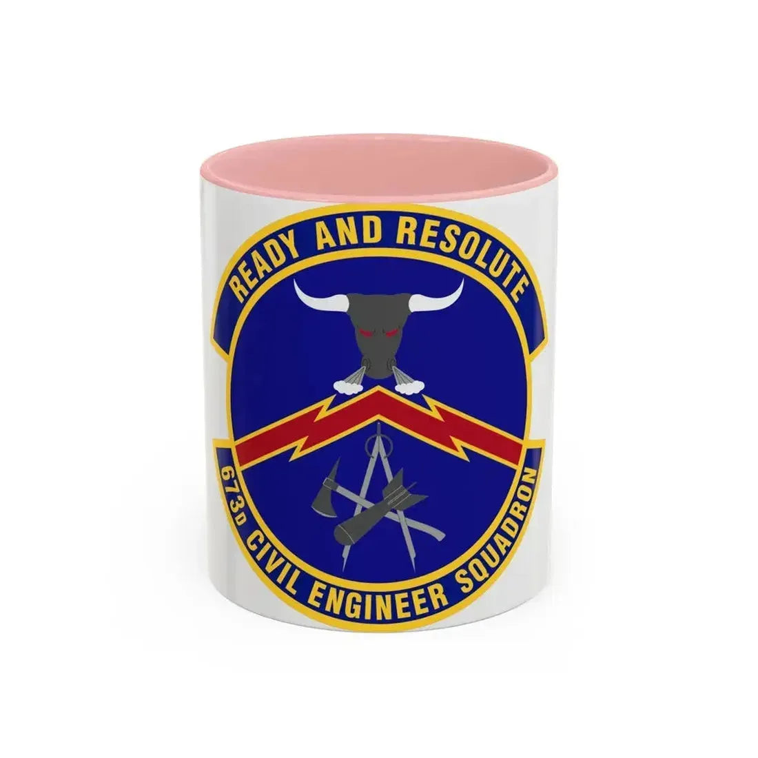 673d Civil Engineer Squadron (U.S. Air Force) Accent Coffee Mug 11oz Pink - Go Mug Yourself