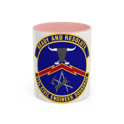 673d Civil Engineer Squadron (U.S. Air Force) Accent Coffee Mug 11oz Pink - Go Mug Yourself