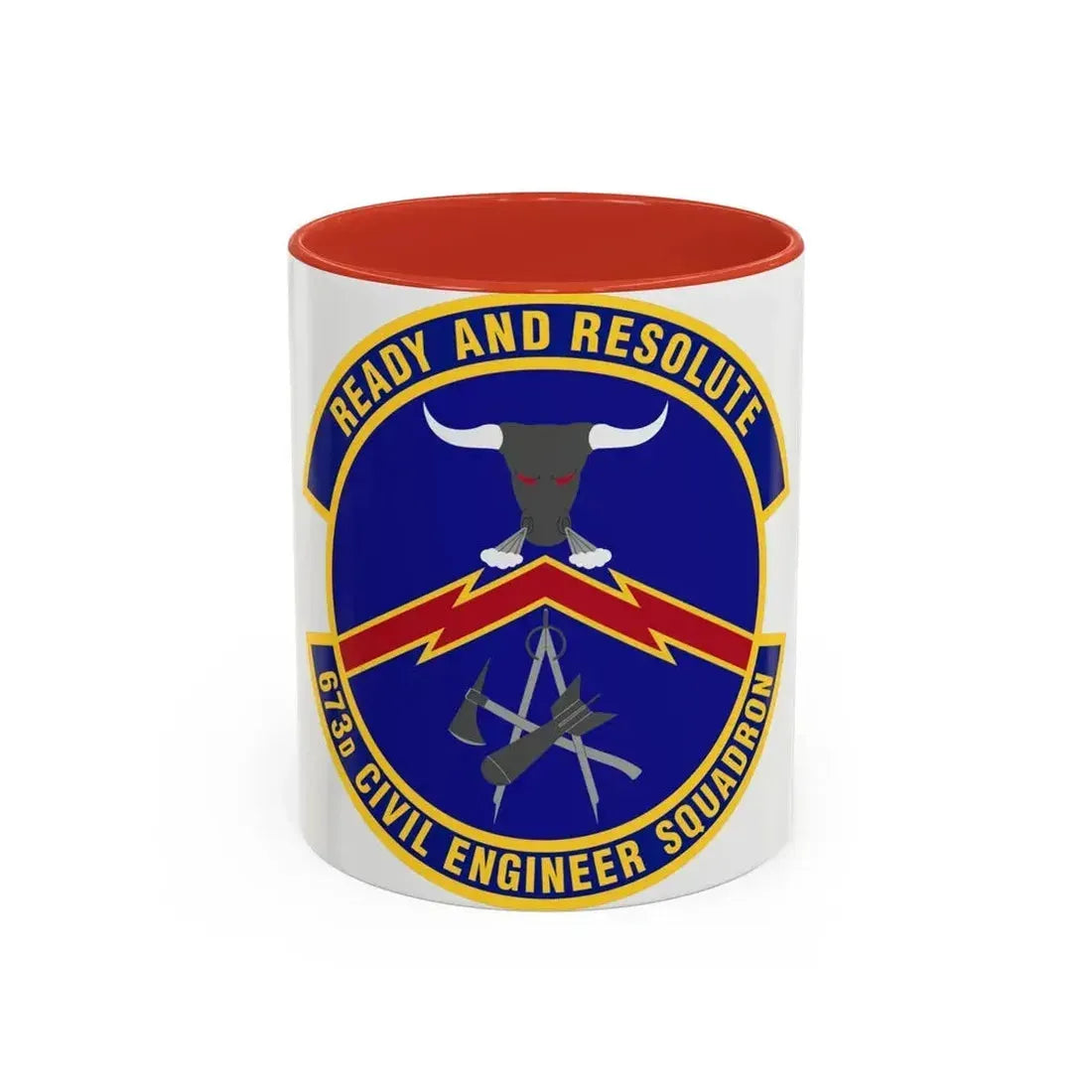 673d Civil Engineer Squadron (U.S. Air Force) Accent Coffee Mug 11oz Red - Go Mug Yourself