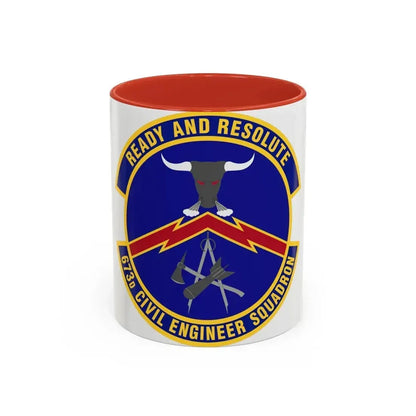 673d Civil Engineer Squadron (U.S. Air Force) Accent Coffee Mug 11oz Red - Go Mug Yourself