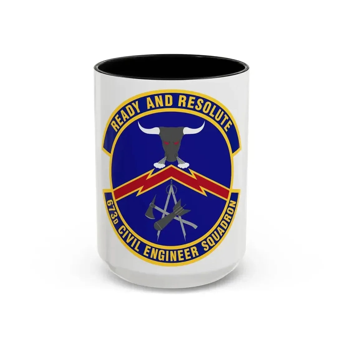 673d Civil Engineer Squadron (U.S. Air Force) Accent Coffee Mug 15oz Black - Go Mug Yourself