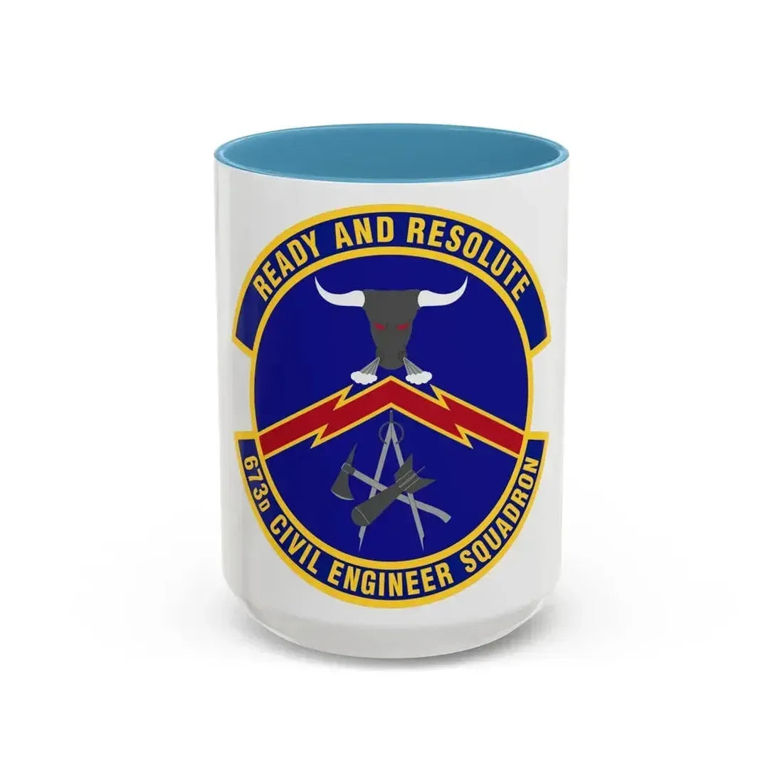 673d Civil Engineer Squadron (U.S. Air Force) Accent Coffee Mug 15oz Light Blue - Go Mug Yourself