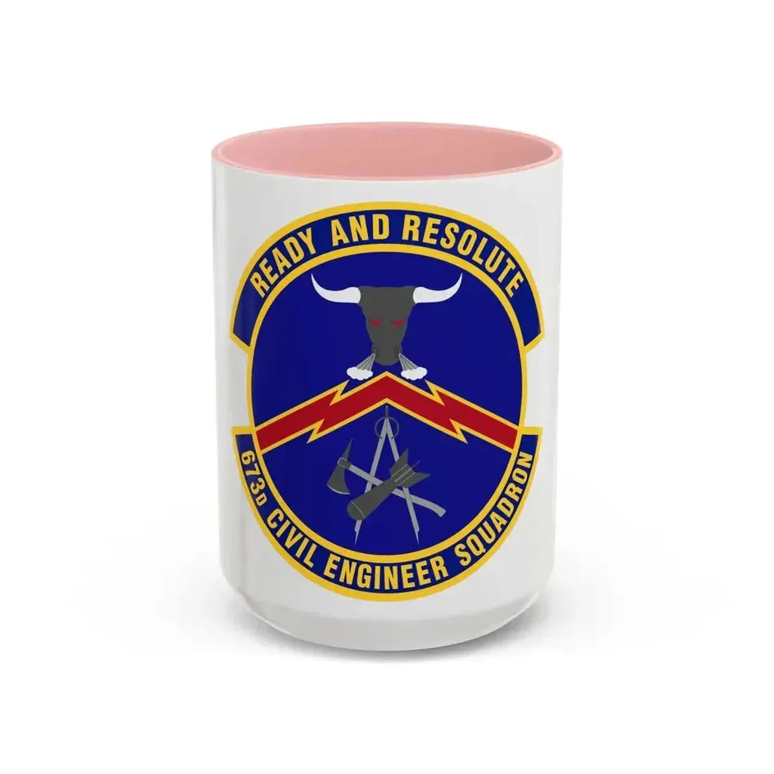 673d Civil Engineer Squadron (U.S. Air Force) Accent Coffee Mug 15oz Pink - Go Mug Yourself