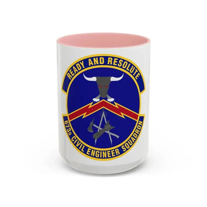 673d Civil Engineer Squadron (U.S. Air Force) Accent Coffee Mug 15oz Pink - Go Mug Yourself