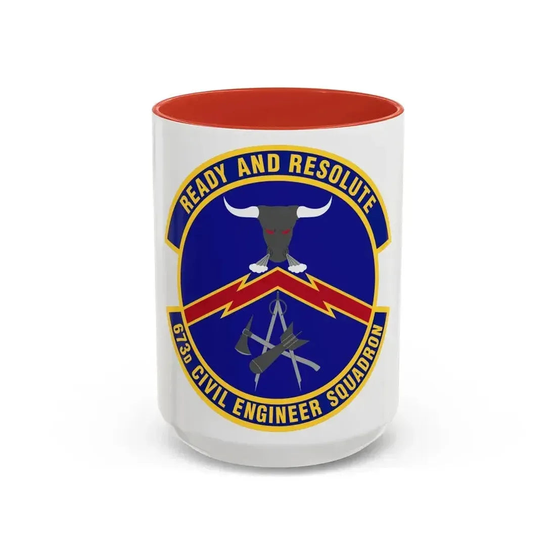 673d Civil Engineer Squadron (U.S. Air Force) Accent Coffee Mug 15oz Red - Go Mug Yourself