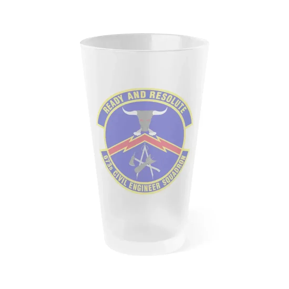 673d Civil Engineer Squadron (U.S. Air Force) Frosted Pint Glass 16oz 16oz Frosted - Go Mug Yourself