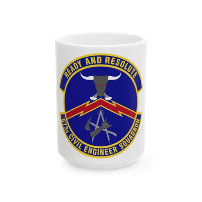 673d Civil Engineer Squadron (U.S. Air Force) White Coffee Mug 15oz - Go Mug Yourself