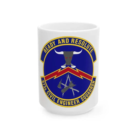 673d Civil Engineer Squadron (U.S. Air Force) White Coffee Mug 15oz - Go Mug Yourself
