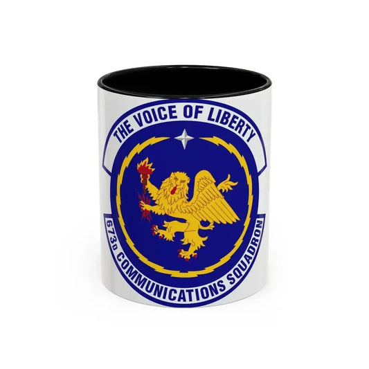 673d Communications Squadron (U.S. Air Force) Accent Coffee Mug 11oz Black - Go Mug Yourself