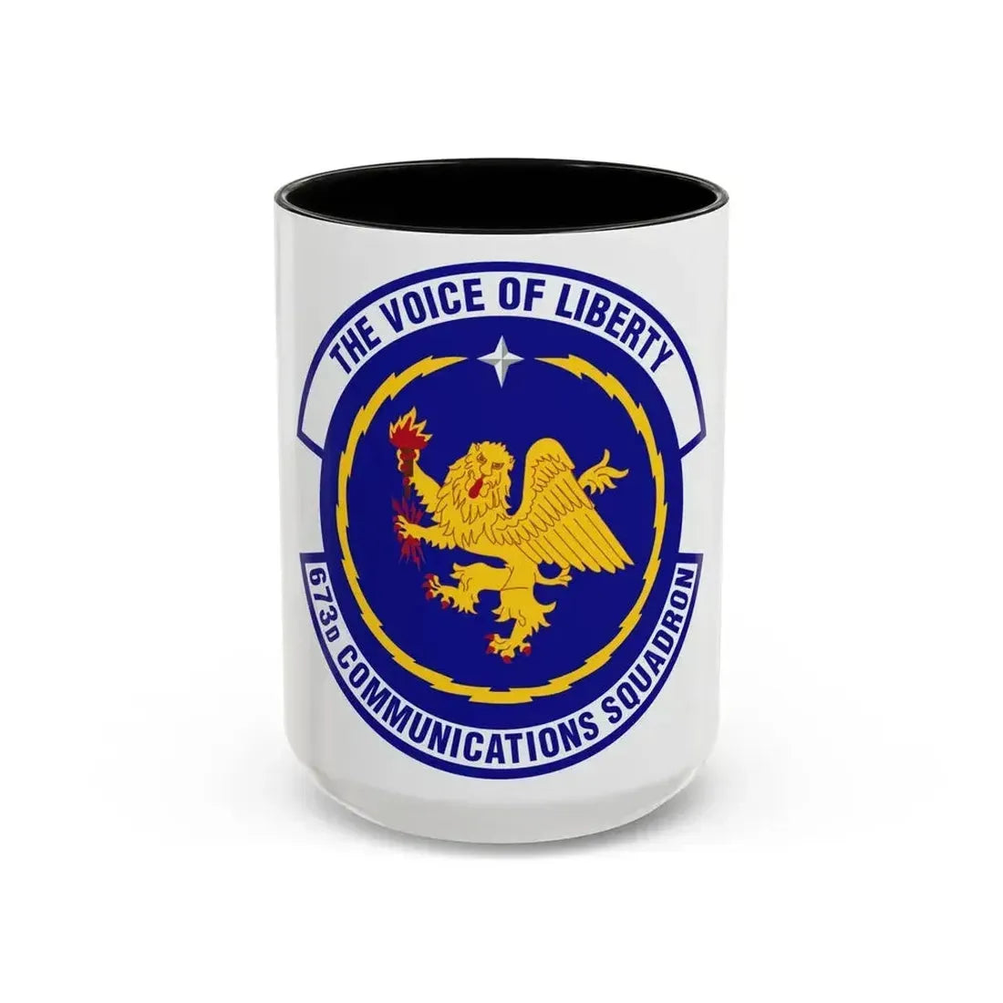 673d Communications Squadron (U.S. Air Force) Accent Coffee Mug 15oz Black - Go Mug Yourself