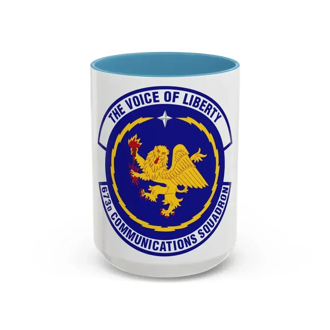 673d Communications Squadron (U.S. Air Force) Accent Coffee Mug 15oz Light Blue - Go Mug Yourself