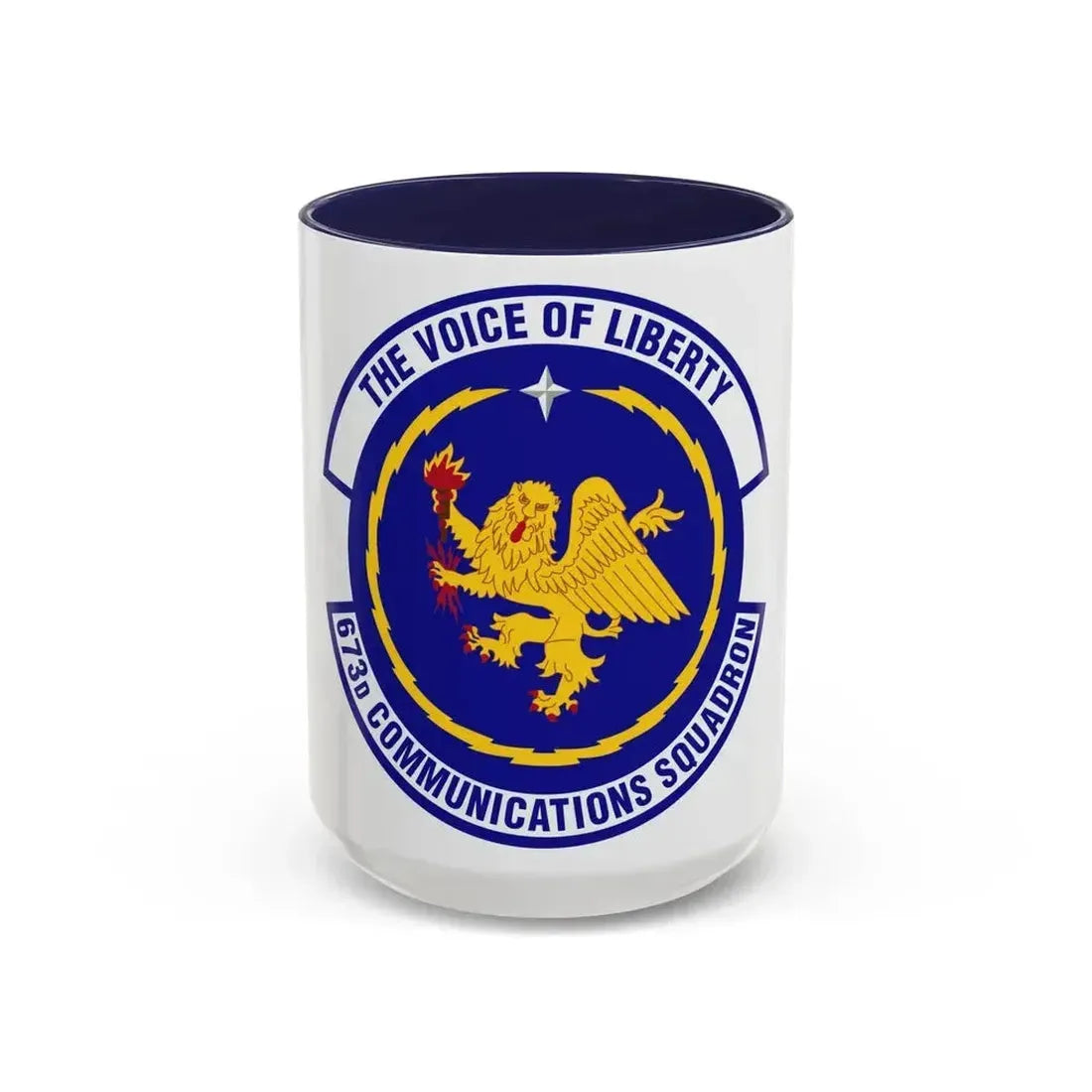 673d Communications Squadron (U.S. Air Force) Accent Coffee Mug 15oz Navy - Go Mug Yourself