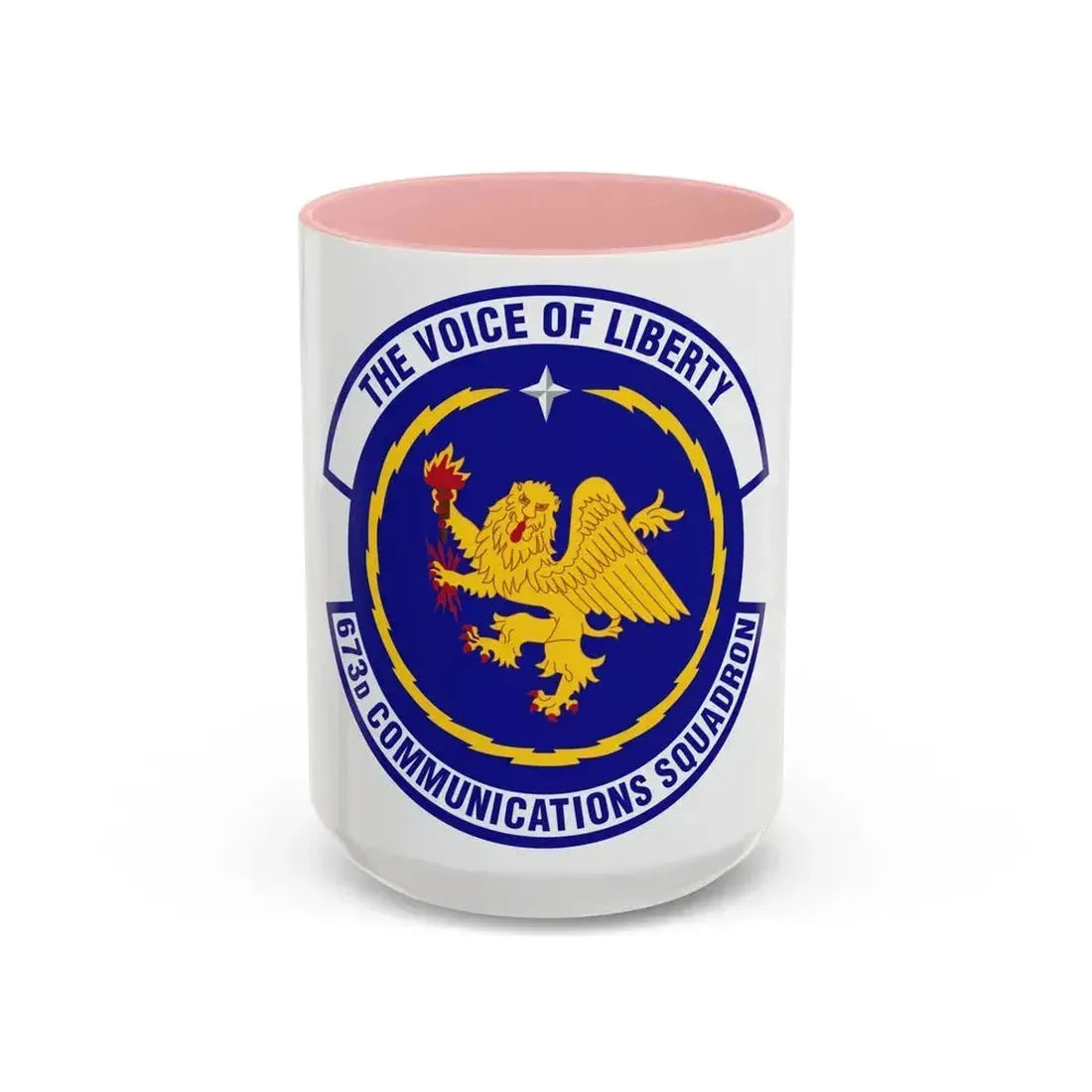 673d Communications Squadron (U.S. Air Force) Accent Coffee Mug 15oz Pink - Go Mug Yourself