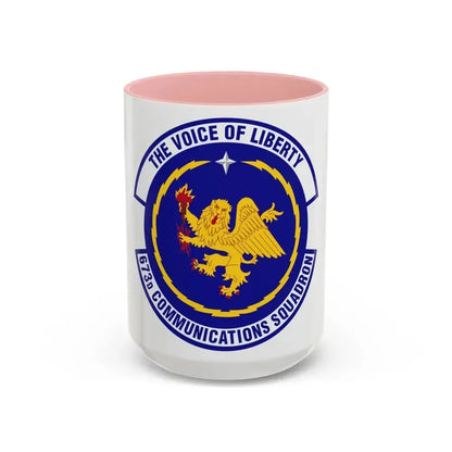 673d Communications Squadron (U.S. Air Force) Accent Coffee Mug 15oz Pink - Go Mug Yourself