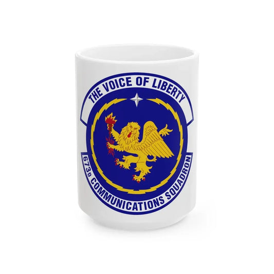 673d Communications Squadron (U.S. Air Force) White Coffee Mug 15oz - Go Mug Yourself