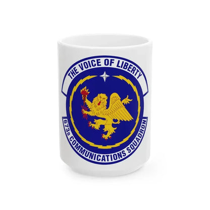673d Communications Squadron (U.S. Air Force) White Coffee Mug 15oz - Go Mug Yourself