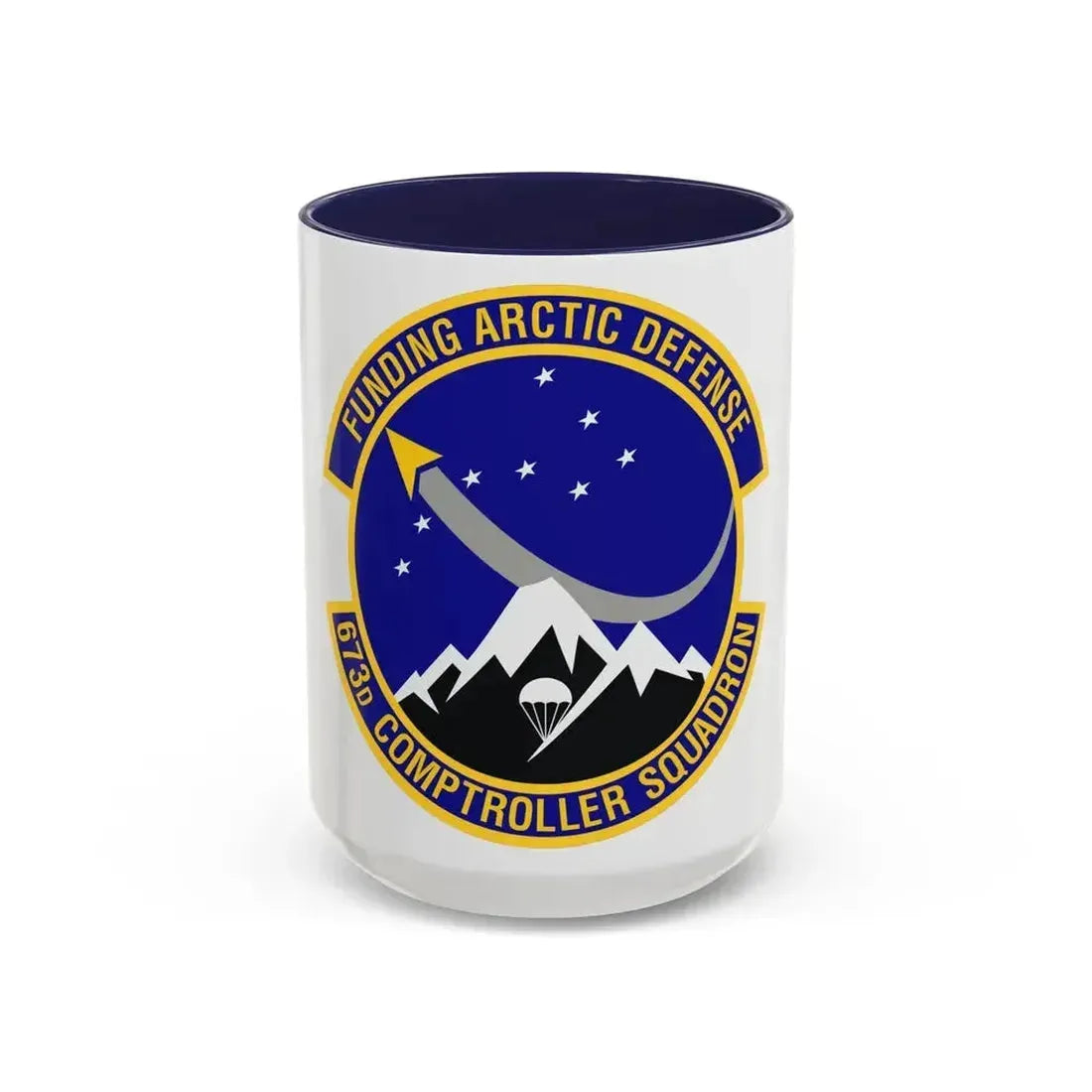 673d Comptroller Squadron (U.S. Air Force) Accent Coffee Mug 15oz Navy - Go Mug Yourself