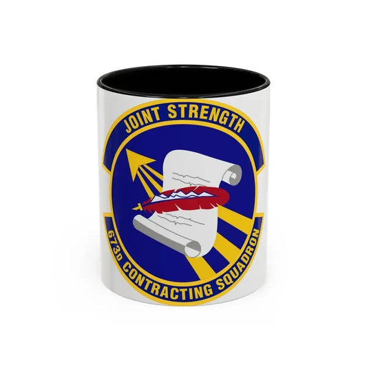 673d Contracting Squadron (U.S. Air Force) Accent Coffee Mug 11oz Black - Go Mug Yourself