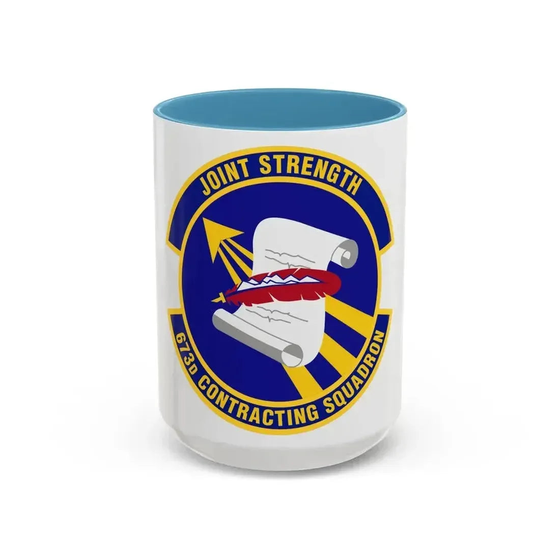 673d Contracting Squadron (U.S. Air Force) Accent Coffee Mug 15oz Light Blue - Go Mug Yourself