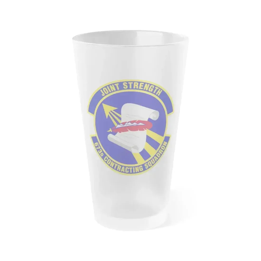 673d Contracting Squadron (U.S. Air Force) Frosted Pint Glass 16oz 16oz Frosted - Go Mug Yourself