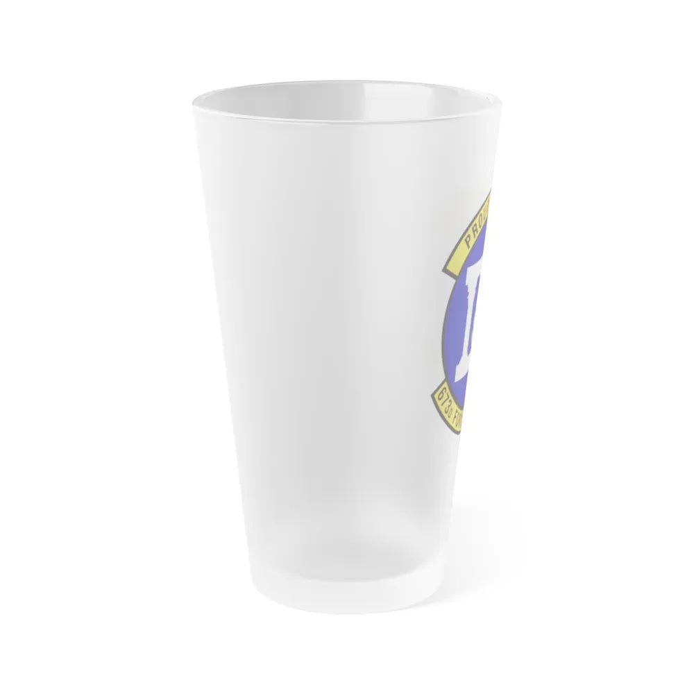 673d Force Support Squadron (U.S. Air Force) Frosted Pint Glass 16oz-Go Mug Yourself