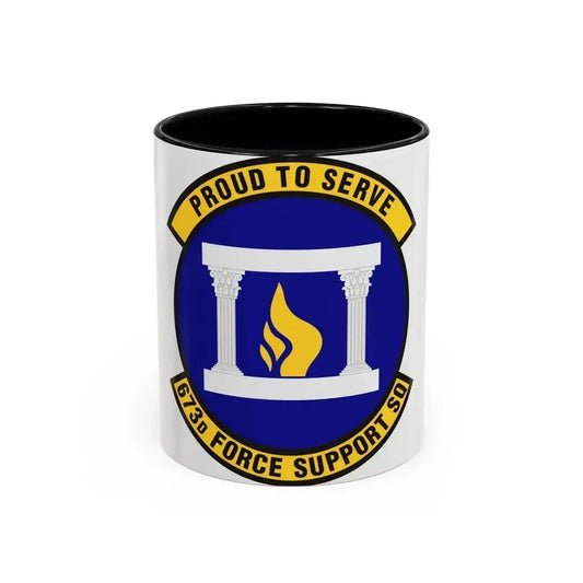 673d Force Support Squadron (U.S. Air Force) Accent Coffee Mug 11oz Black - Go Mug Yourself