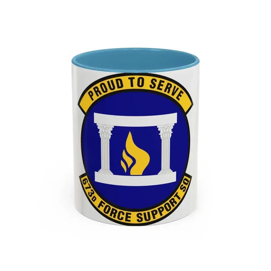 673d Force Support Squadron (U.S. Air Force) Accent Coffee Mug 11oz Light Blue - Go Mug Yourself