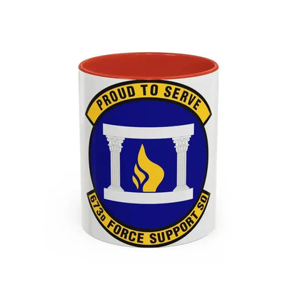 673d Force Support Squadron (U.S. Air Force) Accent Coffee Mug 11oz Red - Go Mug Yourself