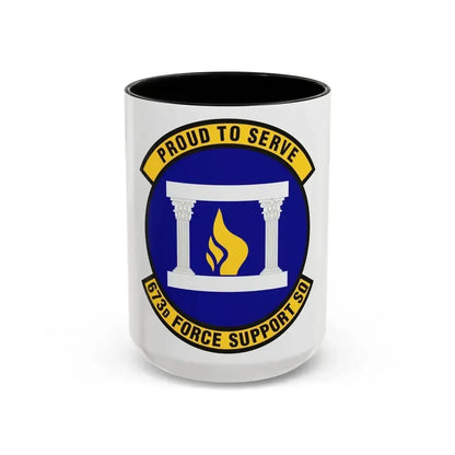 673d Force Support Squadron (U.S. Air Force) Accent Coffee Mug 15oz Black - Go Mug Yourself