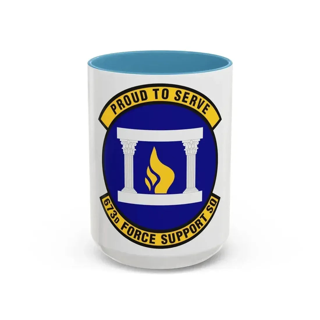 673d Force Support Squadron (U.S. Air Force) Accent Coffee Mug 15oz Light Blue - Go Mug Yourself