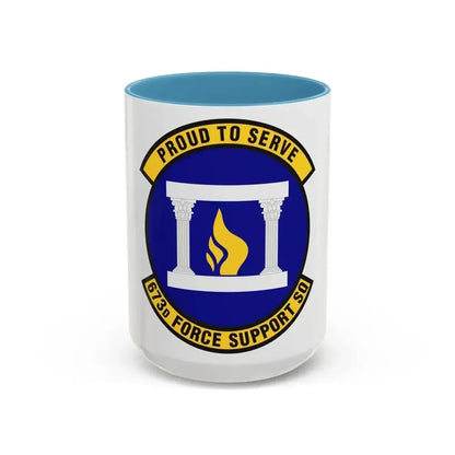 673d Force Support Squadron (U.S. Air Force) Accent Coffee Mug 15oz Light Blue - Go Mug Yourself