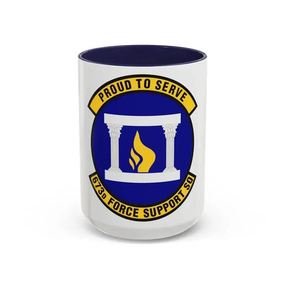 673d Force Support Squadron (U.S. Air Force) Accent Coffee Mug 15oz Navy - Go Mug Yourself