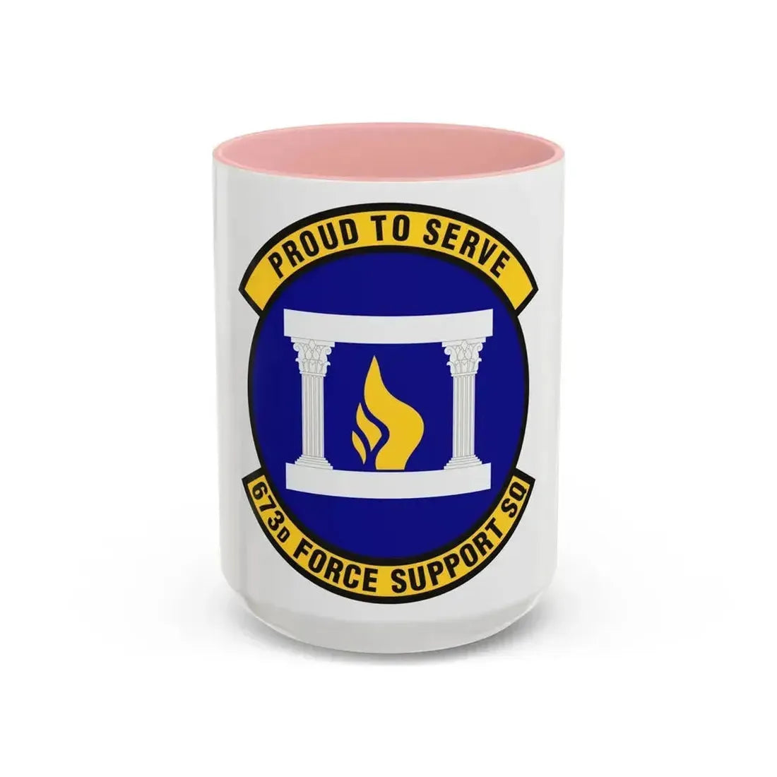 673d Force Support Squadron (U.S. Air Force) Accent Coffee Mug 15oz Pink - Go Mug Yourself