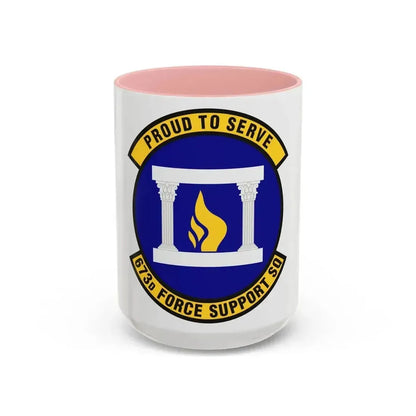 673d Force Support Squadron (U.S. Air Force) Accent Coffee Mug 15oz Pink - Go Mug Yourself