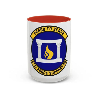673d Force Support Squadron (U.S. Air Force) Accent Coffee Mug 15oz Red - Go Mug Yourself