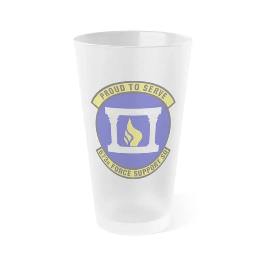 673d Force Support Squadron (U.S. Air Force) Frosted Pint Glass 16oz Default Title - Go Mug Yourself