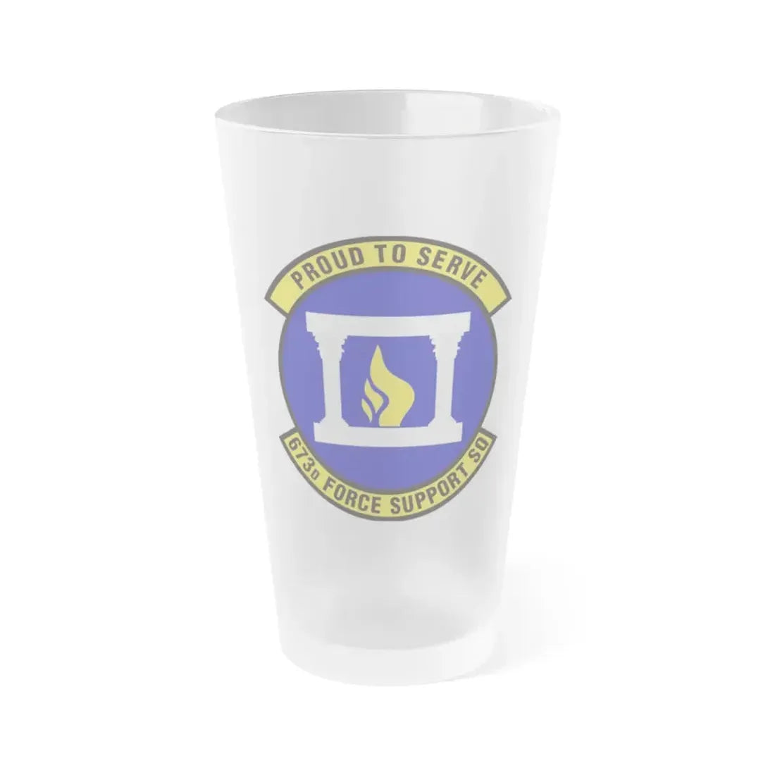 673d Force Support Squadron (U.S. Air Force) Frosted Pint Glass 16oz Default Title - Go Mug Yourself