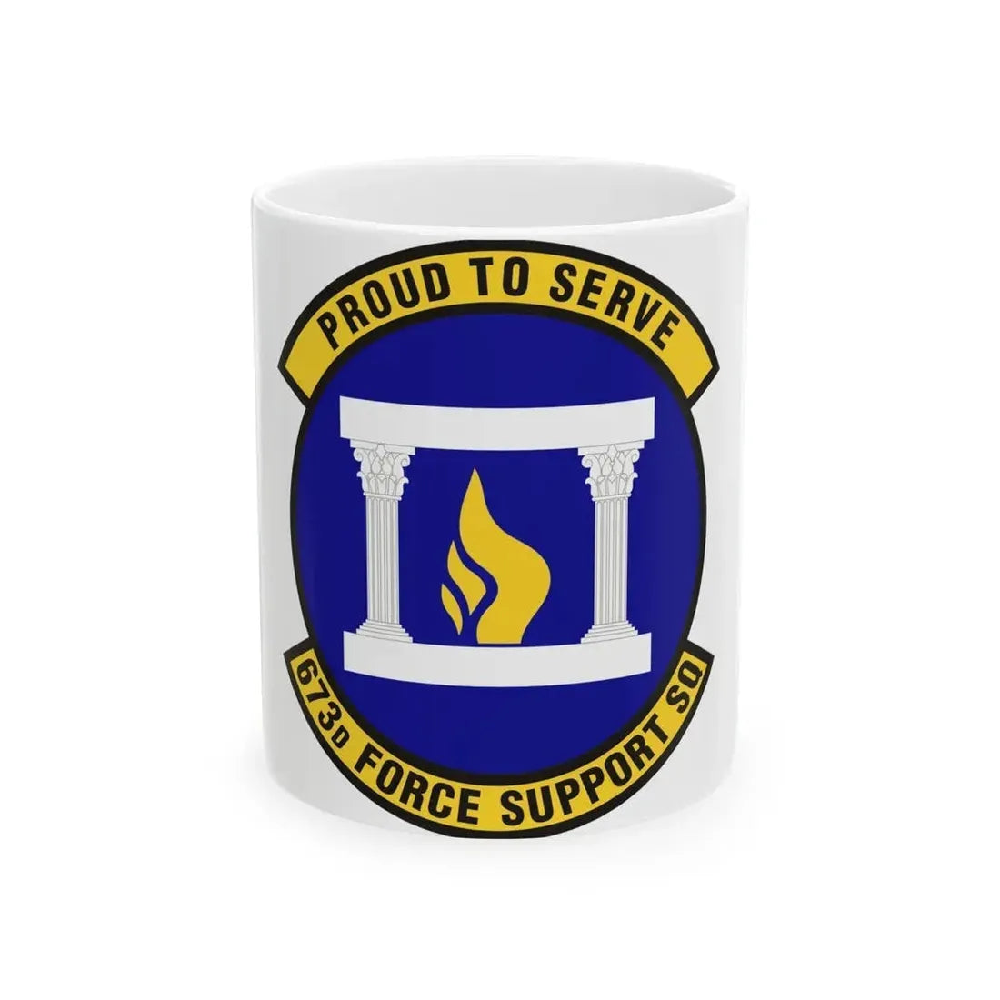673d Force Support Squadron (U.S. Air Force) White Coffee Mug 11oz - Go Mug Yourself