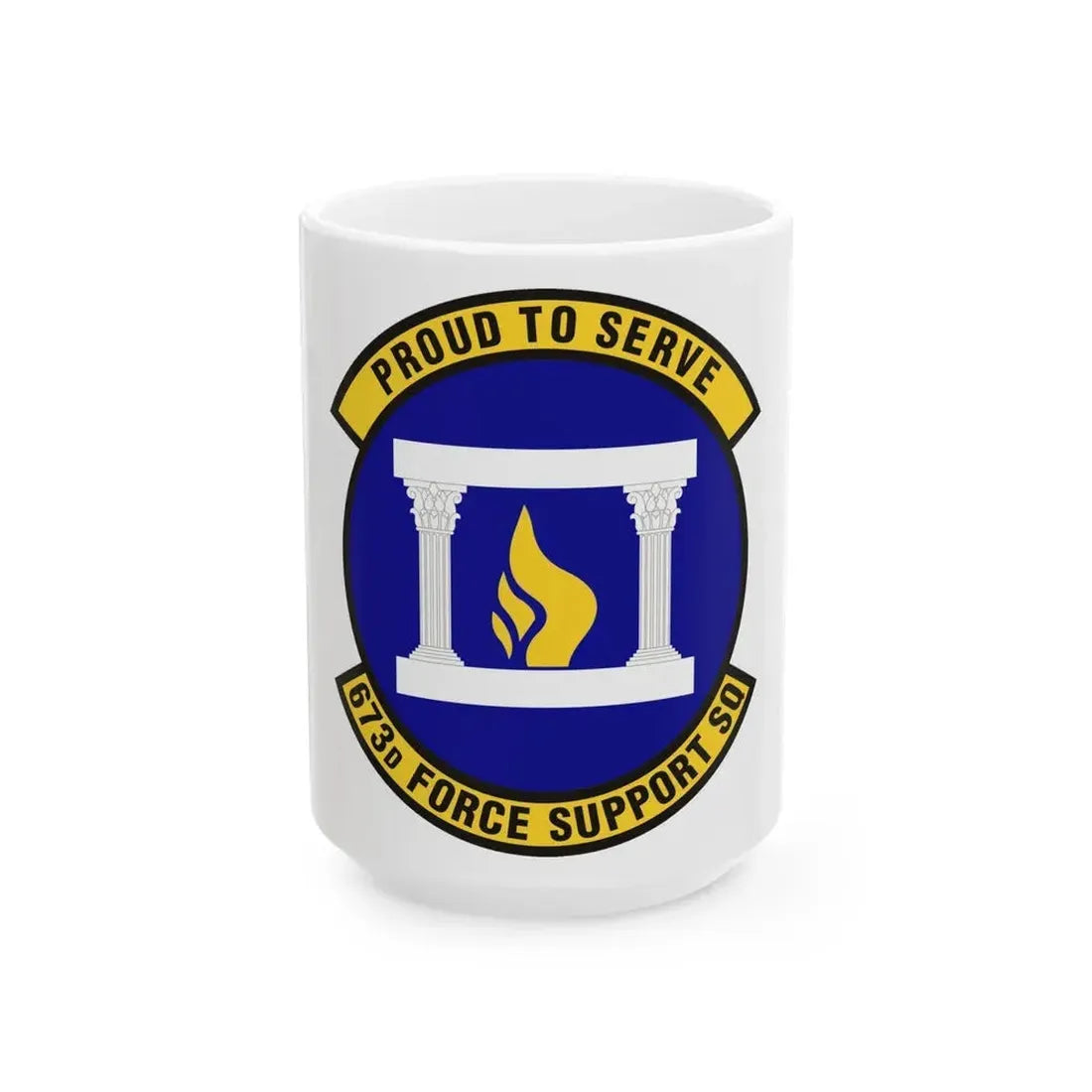 673d Force Support Squadron (U.S. Air Force) White Coffee Mug 15oz - Go Mug Yourself