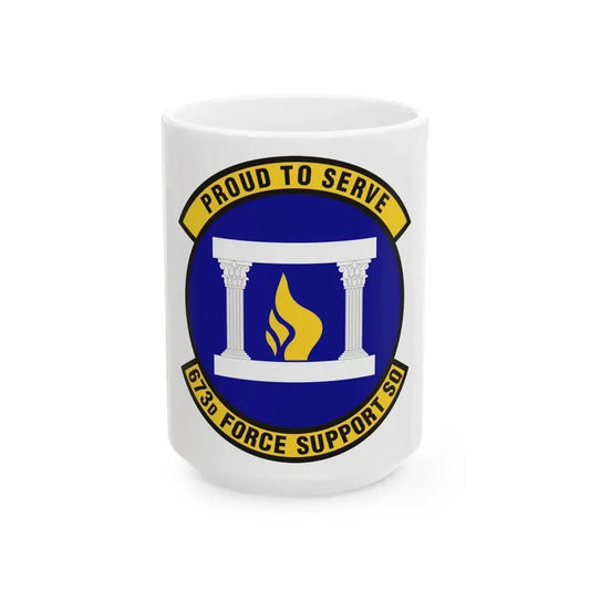 673d Force Support Squadron (U.S. Air Force) White Coffee Mug 15oz - Go Mug Yourself