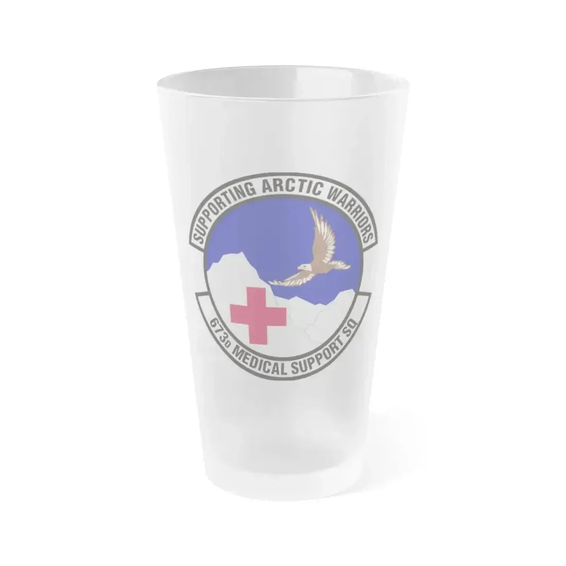 673d Medical Support Squadron (U.S. Air Force) Frosted Pint Glass 16oz 16oz Frosted - Go Mug Yourself