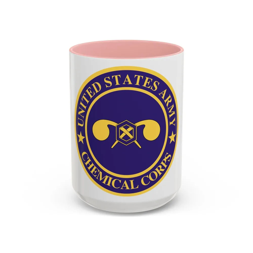 Chemical Corps (U.S. Army) Accent Coffee Mug-15oz-Pink-Go Mug Yourself