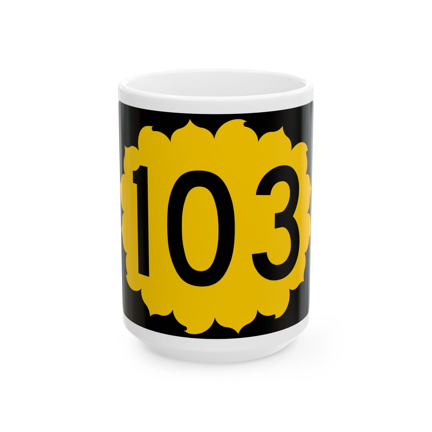 K-103 (Kansas) (Road Sign) White Coffee Mug