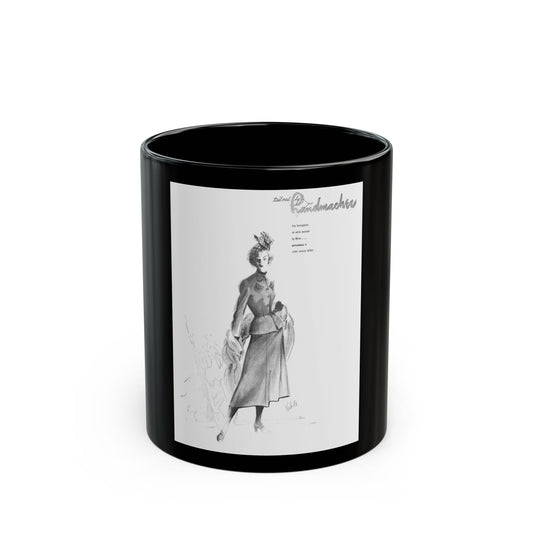 Handmachers fashion illustration (3), 1948 - Black Coffee Mug
